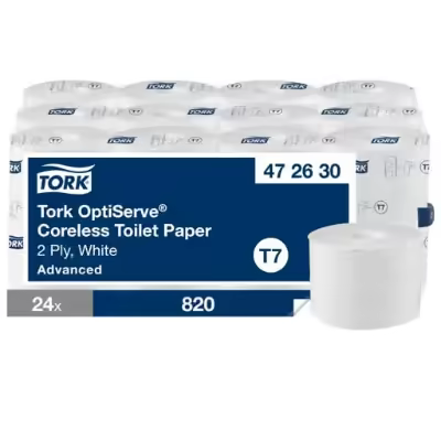 Tork OptiServe® (T7)-ის ტუალეტის ქაღალდი შიდა გულის გარეშე (94.3 მ) – ედვანსი